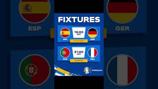 Matches to be played today in Euro 2024 #euro2024 #spain #germany #portugal #france #uefa #fifa