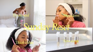 Sunday Reset: At home maintenance Vlog (nails + microderm + hair)