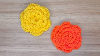 Rose tutorial - How to Make a crochet Medium Rose for decoration or crafts! (Easy Crochet Pattern)