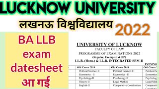 BA LLB datesheet 2022 #scheme #lucknowuniversity 2nd semester LLB 3rd year 2nd semester