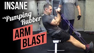 Insane "Pumping Rubber" Arm Blast Circuit to Build Bigger Arms Using Resistance Bands!