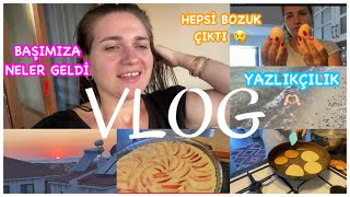 YAZLIK VLOG - DENİZDEN ÇIKANA İNANAMADIK! - GAMZE KAHRAMAN PANKEKİ YAPALIM - ŞEFTALİLİ YAZ KEKİ