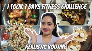 I Took 7 Days Fitness Challenge ✨ Back to Dieting 🥦 Workout, Cardio, Diet ✌️ Realistic Routine