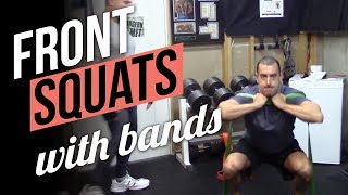 How to do Front Squats with Resistance Bands! Best Leg Exercises with Resistance Bands!