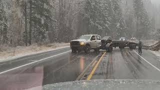 Wenatchee/ Cashmere / Leavenworth PNW Bluette Pass 11.1.2024 Gooseneck Transporter Wreck Jack Knife