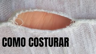 Como Costurar  CAMISETA à MÃO. COMO FAZER COSTURA À MÃO.