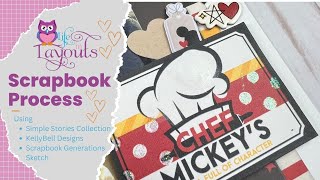 Chef Mickey - Simple Stories - Say Cheese - Double Page Scrapbook Layout - Life in Layouts