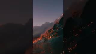 Ocean wave on fire 🔥 😱 this insane #travel #adventure #shorts