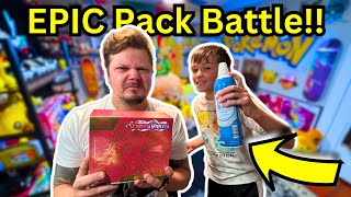 Father & Son Pokemon Pack Battle: Loser Gets PIED!