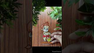 Bal Hanuman painting || little Hanuman glass painting 🙏🥰#shorts #shortsfeed #youtubeshorts