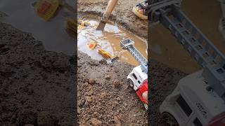 excavator rescue from mud #excavator #diecast #jcb #shorts #ytshorts