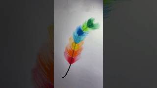 Feather With Oil Pastels🖍 #art #drawing #easy #shorts #short #shortvideo #asmr #viral #cute