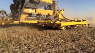 Sowing oil seed rape with Claydon T6 trailed drill in Pleven district, Bulgaria  2 September 2015