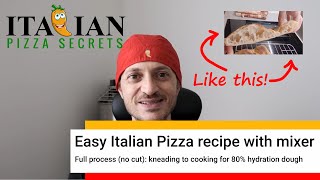 Easy Italian Pizza Recipe with mixer - High hydration (80%)