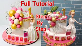 How To Make Doll Cake | Barbie Doll Cake Tutorial | Princess Doll Cake With Balloons