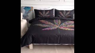 Colorful maple design bedding set welcome you~