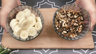 FAST & EASY / Just mix a banana with a walnut! Amazing dessert recipe!