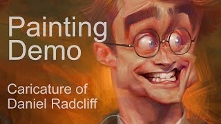 Painting Process : Caricature of Daniel Radcliff as Harry Potter