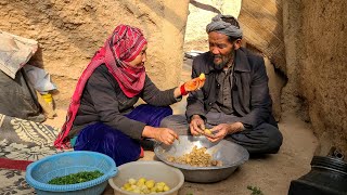 Old Couple Living a Lovely Life in a Cave | Village Life Afghanistan Cooking