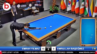 EMRULLAH BAŞEĞMEZ vs EMRAH YILMAZ | 3 Cushion Billiards Championship STAGE 2 -A- 2024 ANKARA