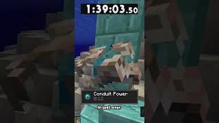 Speedrunning CONDUIT POWER In Minecraft! (this was HARD...) #shorts