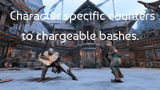 Character specific counters to chargeable bashes