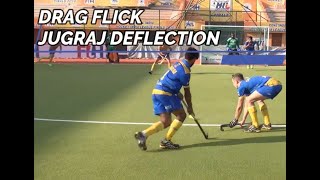 DRAG FLICK. JUGRAJ DEFLECTION