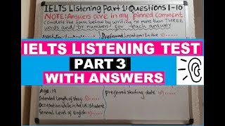 IELTS LISTENING TEST 1: PART 3 QUESTIONS 21 - 30 || With Answers