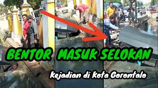 BENTOR MASUK SELOKAN ‼️ Kejadian di Jl. Sudirman, Gorontalo