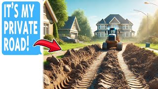 My Neighbor Karen Bulldozed the Road to My House! Claims She Owns It, Gets Arrested!