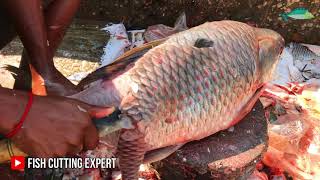 Excellent Cutting Skills🐟 Amazing Big Rohu Fish Cutting Skills In Fish Market