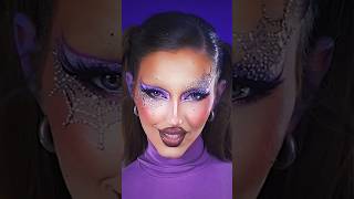 rhinestone spiderwebs 🕸️ #transition #makeup #halloween #halloweencostume