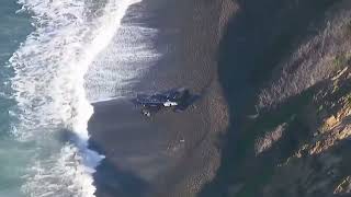 ⚠️ AVIÃO DE PEQUENO PORTE FAZ POUSO FORÇADO EM UMA PRAIA  🇺🇸