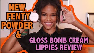 LET'S TALK FOUNDATION | NEW FENTY POWDER FOUNDATION + GLOSS BOMB CREAM LIPPIES REVIEW