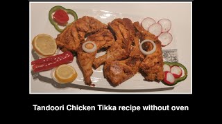 Tandoori Chicken Tikka Stove Recipe without Oven in Urdu Hindi