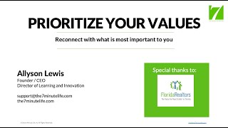 Prioritize Your Values Webinar 12 01 20