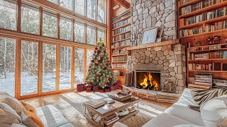 Cozy Christmas Winter Ambience: ASMR Snowfall & Crackling Fire Sounds for Inner Calm