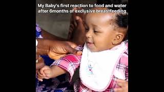 Her first reaction to food and water after exclusive breastfeeding # comedy #funny #shorts