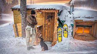 Лучшая ЗЕМЛЯНКА - ДОМ в ЛЕСУ СВОИМИ РУКАМИ | Дровяник у входа в ДОМ ПОД ЗЕМЛЕЙ