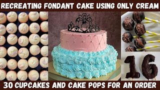 Recreating a FONDANT CAKE ONLY USING CREAM | 1.5 kg recipe | Online baking class update | தமிழ்