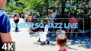 [4K] NYC🗽Music: Bright Sunny day in Union Sq. NYC Jazz Live