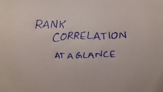 Rank Correlation at a Glance  - BSc Statistics