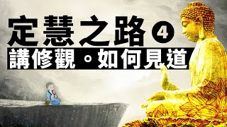 《定慧之路》第四講：講修觀。何謂見道，見道的條件，見道的難易。修慧 | 見惑 | 思惑 | 破我見 | 七覺支 | 念覺支 | 證初果