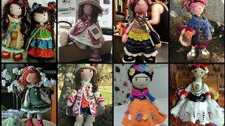 Beautiful 😍😘 Crochet handmade dolly's with full dress details Amazing Crochet doll pattern designs