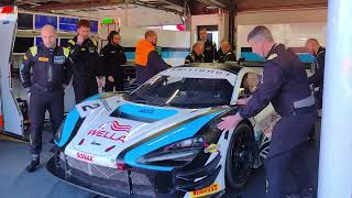 British GT Brands Hatch 28 09 2024 Raw Footage  Part 2  Mechanics at work- Pit Lane. GT3 & GT4 cars.