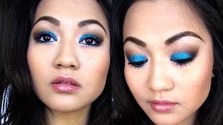 Tutorial: | Mermaid Blue Glitter Eye Makeup |