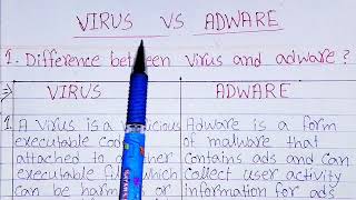 Difference between virus and adware|virus vs adware in hindi|adware versus virus|malicious software.