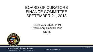 University of Missouri Board of Curators Public Meeting, Sept. 20-21, 2018 - Session 2, Sept. 21