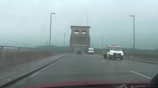 Dash Cam Britannia Bridge near Holyhead in Wales