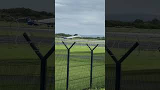 Scandinavian crj 700 take off from Manchester